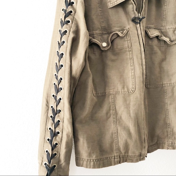 Free People Military Faye Lace Up Sleeve Jacket - Picture 9 of 15